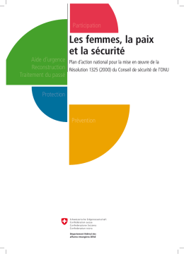 Les femmes, la paix et la s&eacute;curit&eacute;