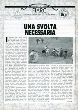 una svolt necessaria - Federazione Italiana Arcieri Tiro di Campagna
