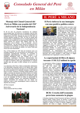 IL PER&Ugrave; A MILANO - Ministerio de Relaciones Exteriores