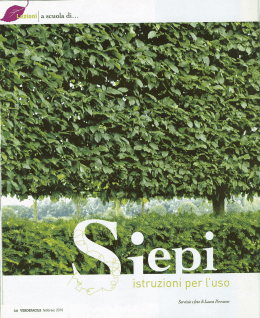 Utilizzo delle siepi, febbraio, anno 2010