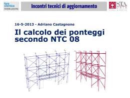 Il calcolo dei ponteggi secondo NTC 08