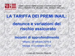 La tariffa dei premi INAIL: denunce e variazioni