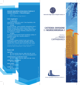 Brochure informativa - Cattedra di Neurochirurgia I