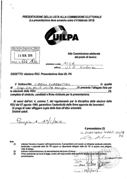 Documentazione per la commissione