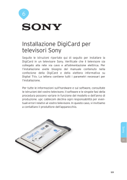 Installazione DigiCard per televisori Sony