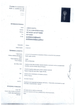Curriculum Lamorte - Consiglio Regionale della Basilicata