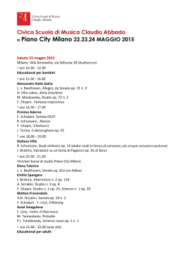 PIANO CITY Milano-Civica C. Abbado 23 e 24 maggio 2015