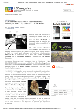 LSDmagazine &ndash; Napoli celebra il pianoforte_ weekend di note e