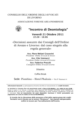 locandina deontologia 21.10.11 - Ordine degli Avvocati di Livorno