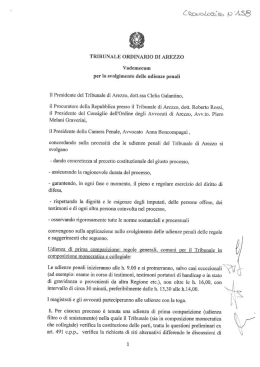 Vademecum per lo Svolgimento delle Udienze Penali