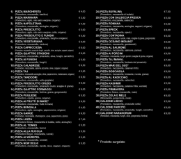 Menu pizza - Taj Mahal Varese