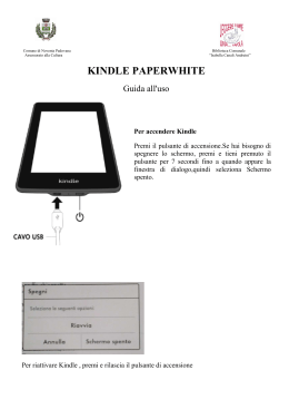 Manuale di utilizzo dell`eReader Kindle Paperwhite