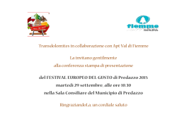 INVITO Festival Europeo del Gusto di Predazzo 2015