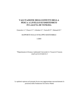 Valutazione degli effetti della pesca a livello ecosistemico in laguna