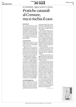 Pratiche catastali al Comune, ma si rischia il caos