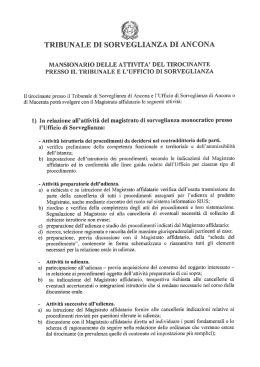 Mansionario - Tribunale di Sorveglianza di Ancona