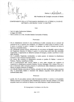 MOZIONE - Cittadinanza onoraria a Nino Di Matteo