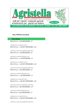 Descrizione PALO PA L=1,40 SPESSORE 1,5 PALO PA