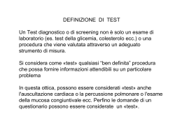 Lezione 6. Misure di Accuratezza dei Test Diagnostici