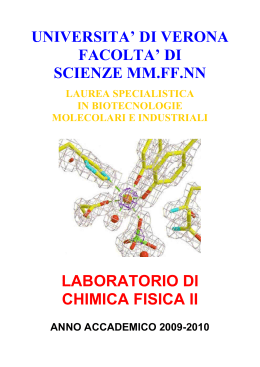 Laboratorio di Chimica Fisica II 2009-2010 (pdf, it