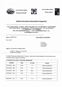 Convocazione Consigli di Classe - Il Liceo Classico "G. Garibaldi