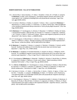 UPDATED: 7/20/2015 1 ROBERTO MANTOVAN - MDM-CNR