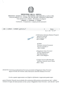 Risposta Ministero della Difesa