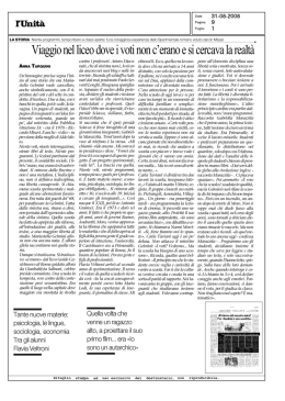 Viaggio nel liceo dove i voti non c`erano e si cercava la realt&agrave;