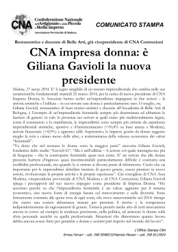 27-03-2014: Giliana Gavioli nuova presidente di CNA Impresa Donna