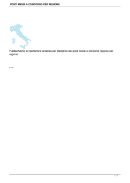 posti messi a concorso per regione - Federazione Gilda