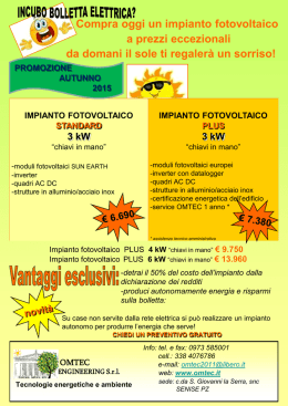 Compra oggi un impianto fotovoltaico a prezzi eccezionali