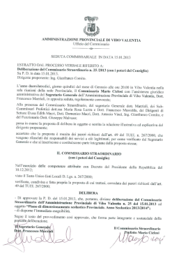 Delibera del commissario