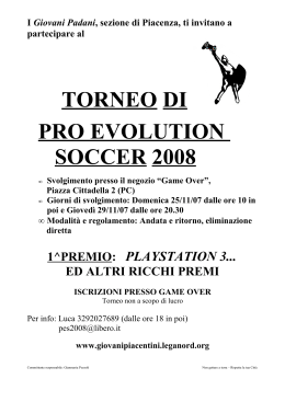 Aperte le iscrizioni al torneo di Pro Evolution Soccer 2008 (25