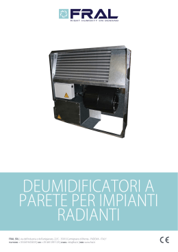 DEUMIDIFICATORI PER IMPIANTI RADIANTI DRP