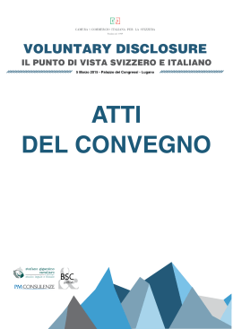 atti del convegno - Camera di Commercio Italiana per la Svizzera