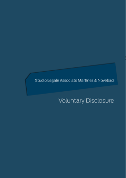 Voluntary Disclosure - Studio Legale Associato