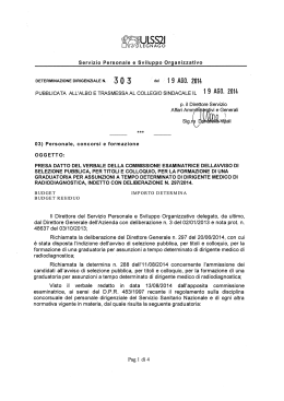 DETERMINAZIONE DIRIGENZIALE N. 3 Q del I