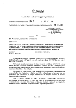 DETERMINAZIONE DIRIGENZIALEN. 0 del I5