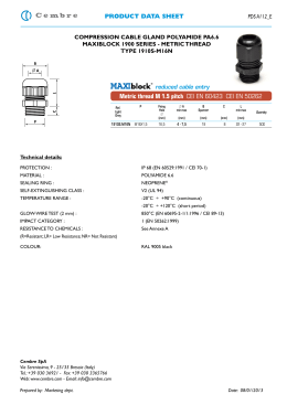 PRODUCT DATA SHEET Metric thread M 1.5 pitch CEI EN