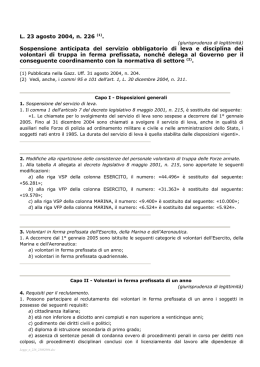 Legge n&deg; 226 23/08/2004 - DAG - Ministero dell`Economia e delle
