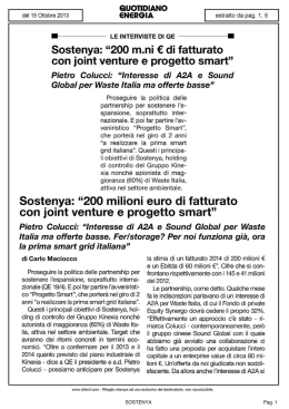 Sostenya: "200 m.ni €di fatturato con joint venture e progetto