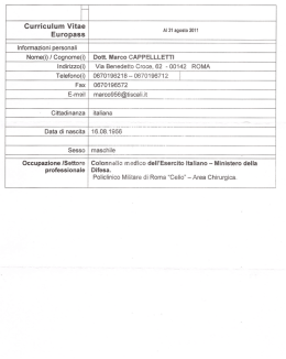 Curriculum Vitae - GECO - Organizzazione Eventi e Congressi