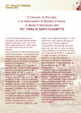 Programma Fiera Santa Elisabetta - Proloco del Friuli Venezia Giulia