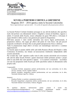 Attività Scuola Portieri 2015 -16 - Scuola Portieri Cortiula Grendene