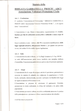 Statuto di Brigata Garbatella Prociv Arci