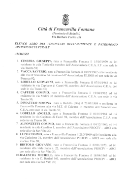 Elenco - Comune di Francavilla Fontana