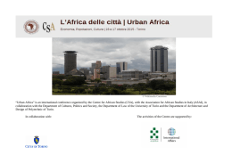 Urban Africa Schedule - L`Africa delle citt&agrave; | Urban Africa