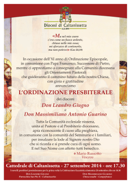 Visualizza la locandina - Diocesi di Caltanissetta