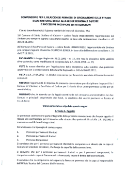 convenzione per il rilascio dei permessi di circolazione sulle strade