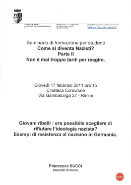 Dispensa lezione di Francesco Succi del 17.02.2011